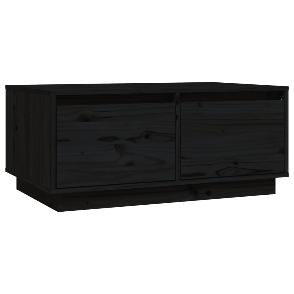 Tavolino da Salotto Nero 80x50x35 cm Legno Massello di Pino - homemem39