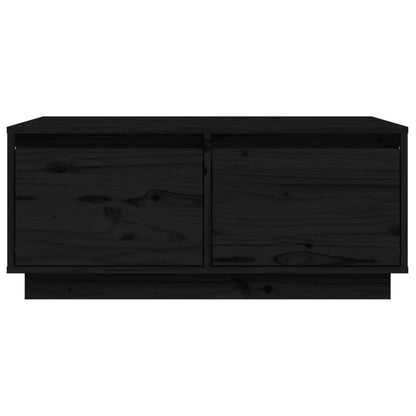 Tavolino da Salotto Nero 80x50x35 cm Legno Massello di Pino - homemem39