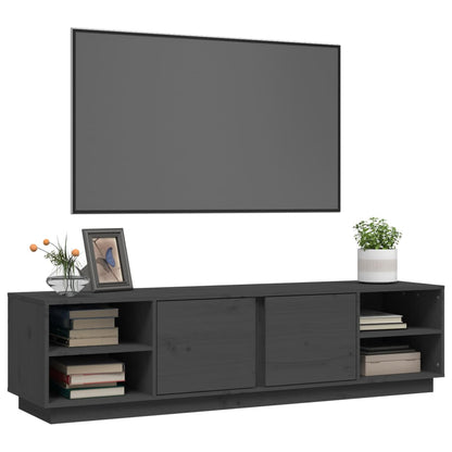 Mobile Porta TV Grigio 156x40x40 cm in Legno Massello di Pino - homemem39