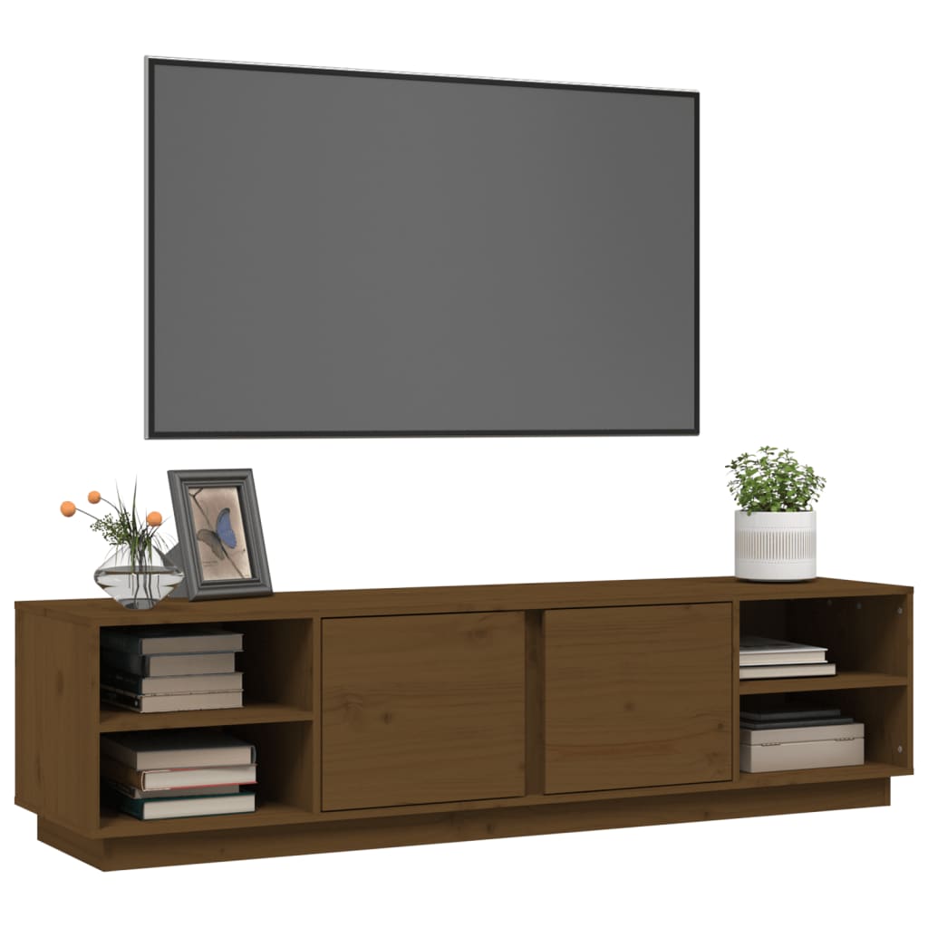 Mobile Porta TV Miele 156x40x40 cm in Legno Massello di Pino - homemem39