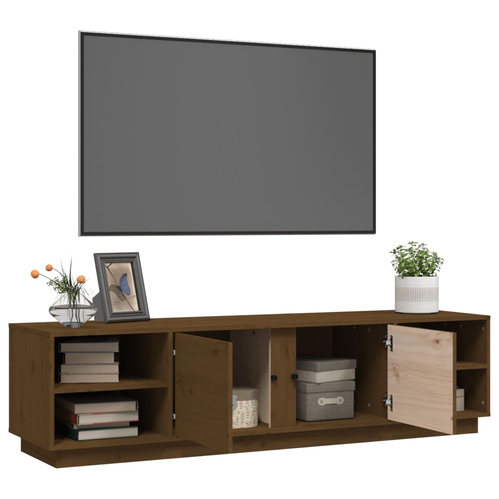 Mobile Porta TV Miele 156x40x40 cm in Legno Massello di Pino - homemem39