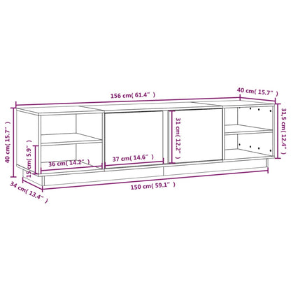 Mobile Porta TV Miele 156x40x40 cm in Legno Massello di Pino - homemem39