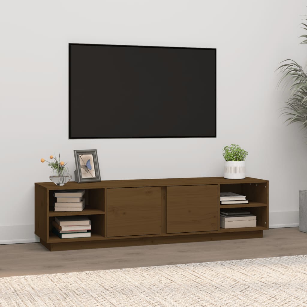 Mobile Porta TV Miele 156x40x40 cm in Legno Massello di Pino - homemem39