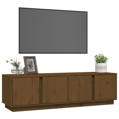 Mobile Porta TV Miele 140x40x40 cm in Legno Massello di Pino - homemem39