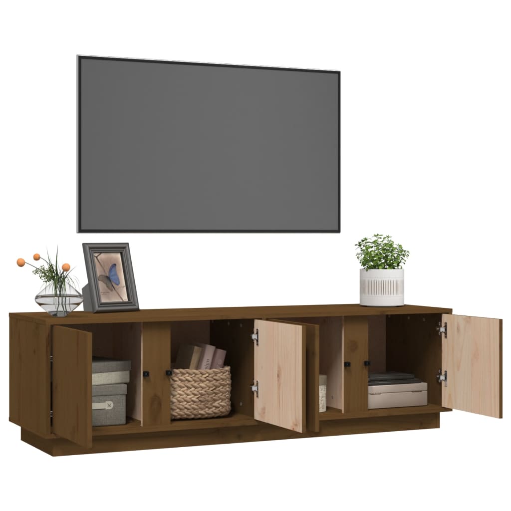 Mobile Porta TV Miele 140x40x40 cm in Legno Massello di Pino - homemem39