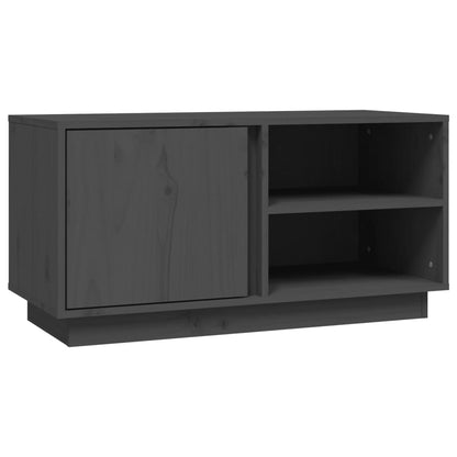 Mobile Porta TV Grigio 80x35x40,5 cm in Legno Massello di Pino - homemem39