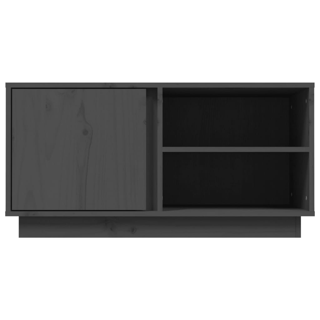 Mobile Porta TV Grigio 80x35x40,5 cm in Legno Massello di Pino - homemem39