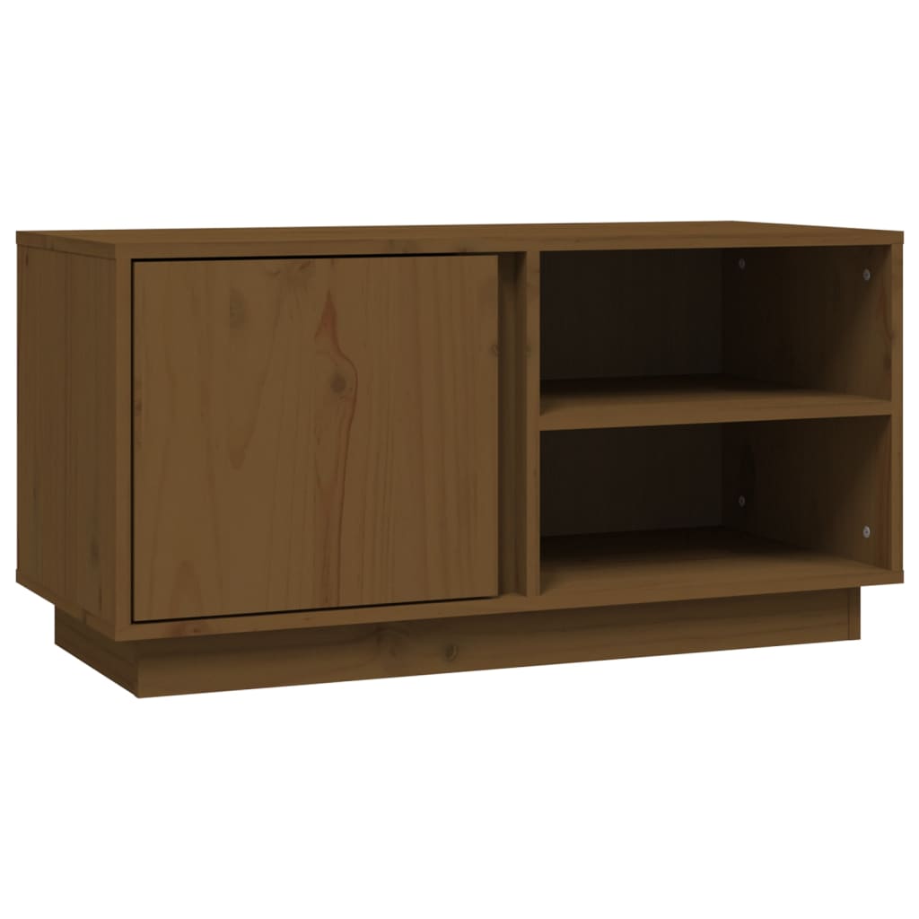 Mobile Porta TV Miele 80x35x40,5 cm in Legno Massello di Pino - homemem39