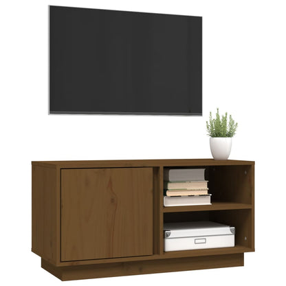 Mobile Porta TV Miele 80x35x40,5 cm in Legno Massello di Pino - homemem39