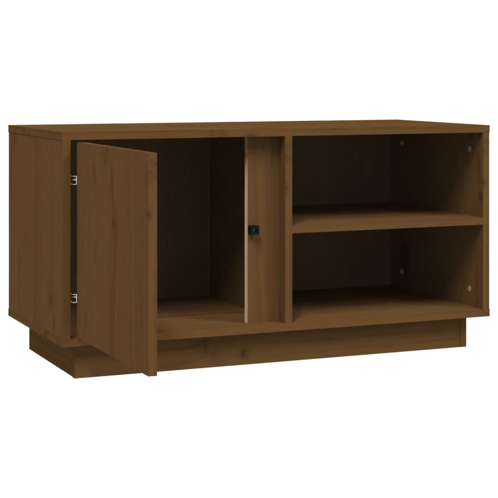 Mobile Porta TV Miele 80x35x40,5 cm in Legno Massello di Pino - homemem39