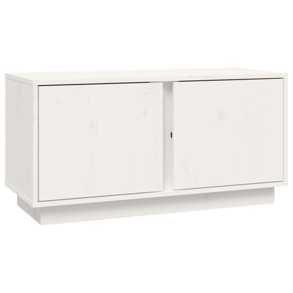 Mobile Porta TV Bianco 80x35x40,5 cm in Legno Massello di Pino - homemem39