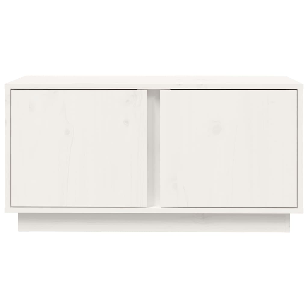 Mobile Porta TV Bianco 80x35x40,5 cm in Legno Massello di Pino - homemem39