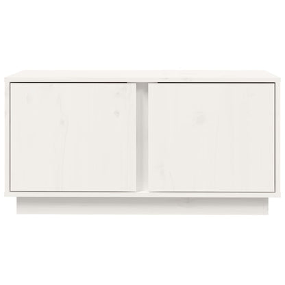 Mobile Porta TV Bianco 80x35x40,5 cm in Legno Massello di Pino - homemem39