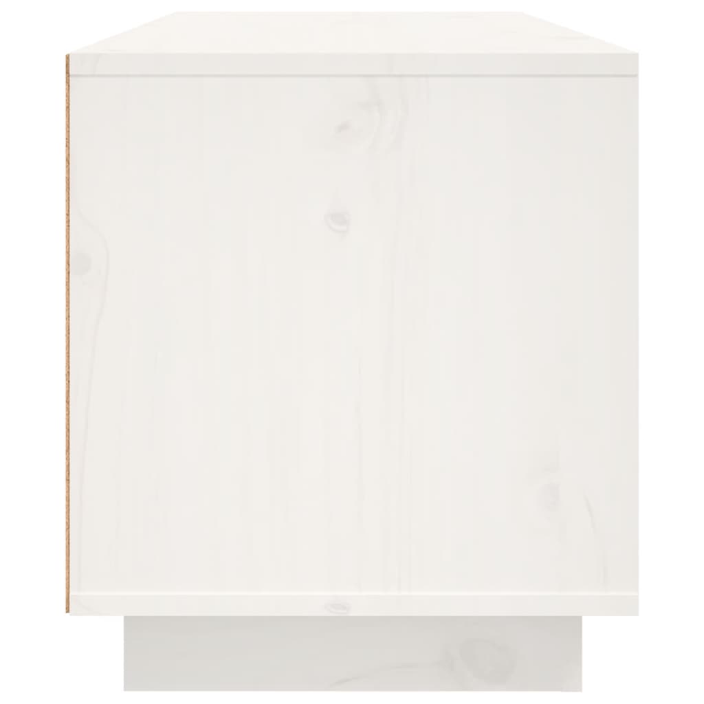 Mobile Porta TV Bianco 80x35x40,5 cm in Legno Massello di Pino - homemem39