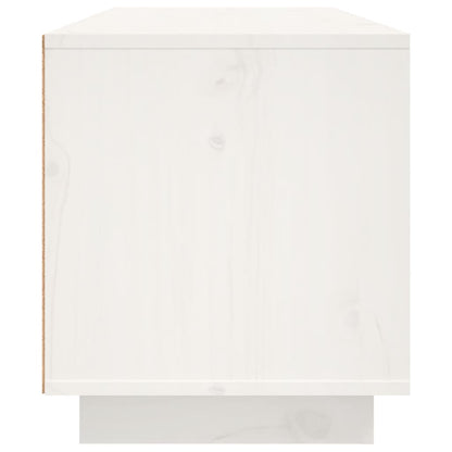 Mobile Porta TV Bianco 80x35x40,5 cm in Legno Massello di Pino - homemem39