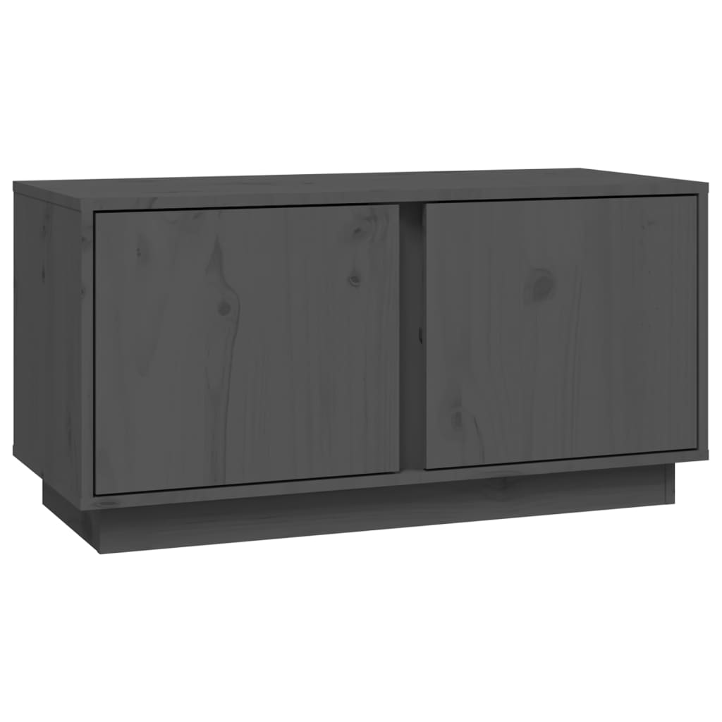 Mobile Porta TV Grigio 80x35x40,5 cm in Legno Massello di Pino - homemem39