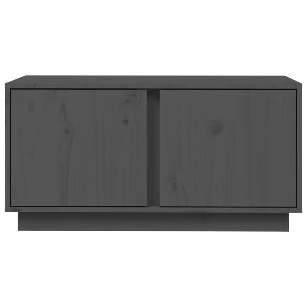 Mobile Porta TV Grigio 80x35x40,5 cm in Legno Massello di Pino - homemem39