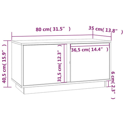 Mobile Porta TV Grigio 80x35x40,5 cm in Legno Massello di Pino - homemem39