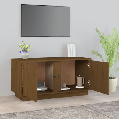 Mobile Porta TV Miele 80x35x40,5 cm in Legno Massello di Pino - homemem39