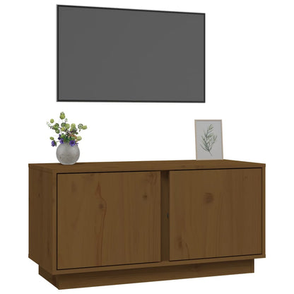 Mobile Porta TV Miele 80x35x40,5 cm in Legno Massello di Pino - homemem39