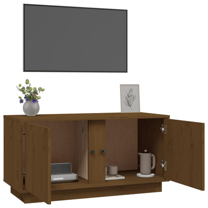 Mobile Porta TV Miele 80x35x40,5 cm in Legno Massello di Pino - homemem39