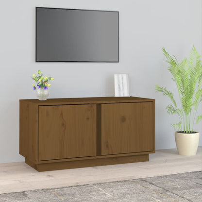 Mobile Porta TV Miele 80x35x40,5 cm in Legno Massello di Pino - homemem39