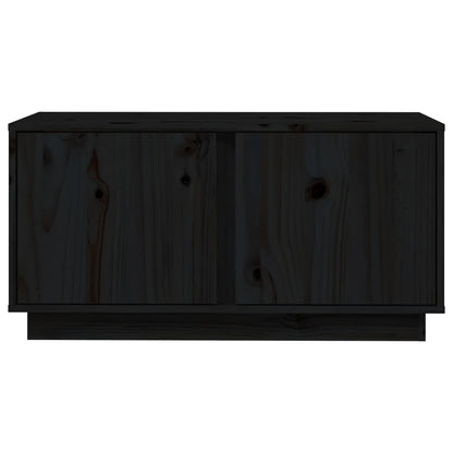 Mobile Porta TV Nera 80x35x40,5 cm in Legno Massello di Pino - homemem39