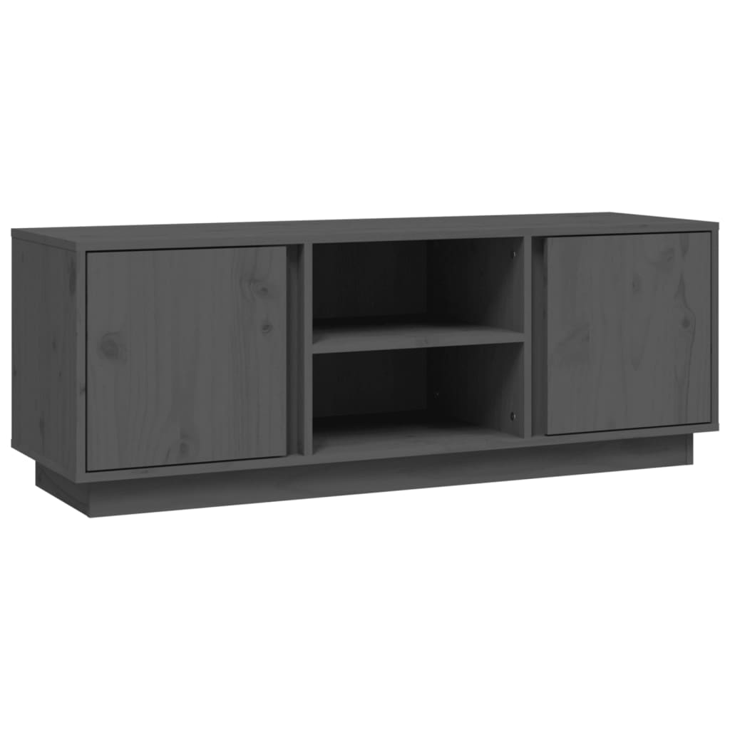 Mobile Porta TV Grigio 110x35x40,5 cm in Legno Massello di Pino - homemem39