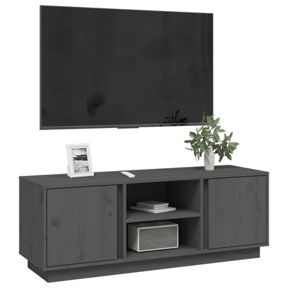 Mobile Porta TV Grigio 110x35x40,5 cm in Legno Massello di Pino - homemem39