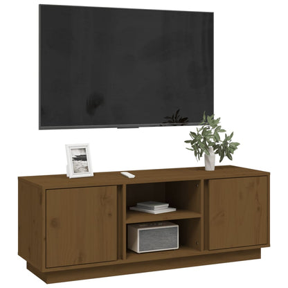 Mobile Porta TV Miele 110x35x40,5 cm in Legno Massello di Pino - homemem39