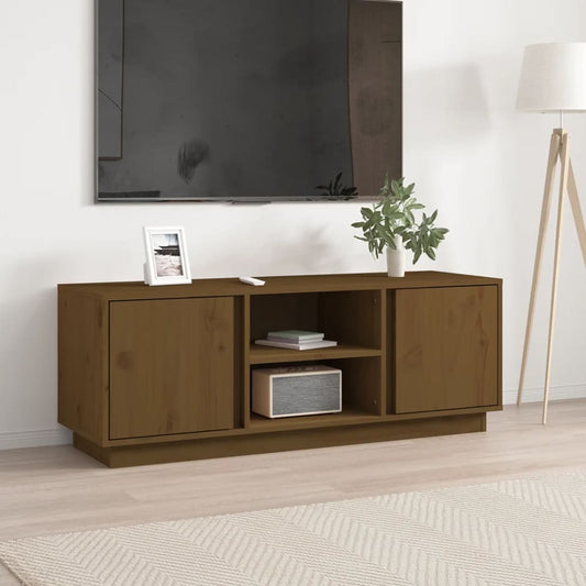 Mobile Porta TV Miele 110x35x40,5 cm in Legno Massello di Pino - homemem39