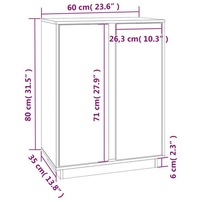 Credenza 60x35x80 cm in Legno Massello di Pino - homemem39