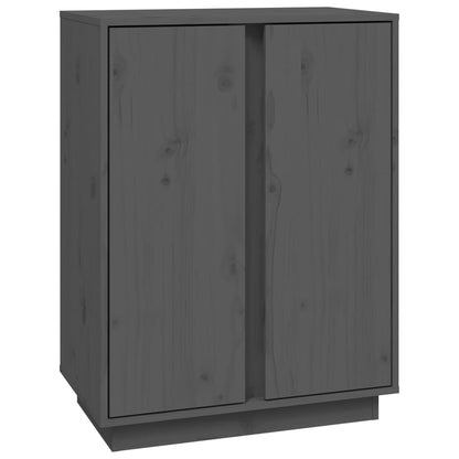 Credenza Grigia 60x35x80 cm in Legno Massello di Pino - homemem39