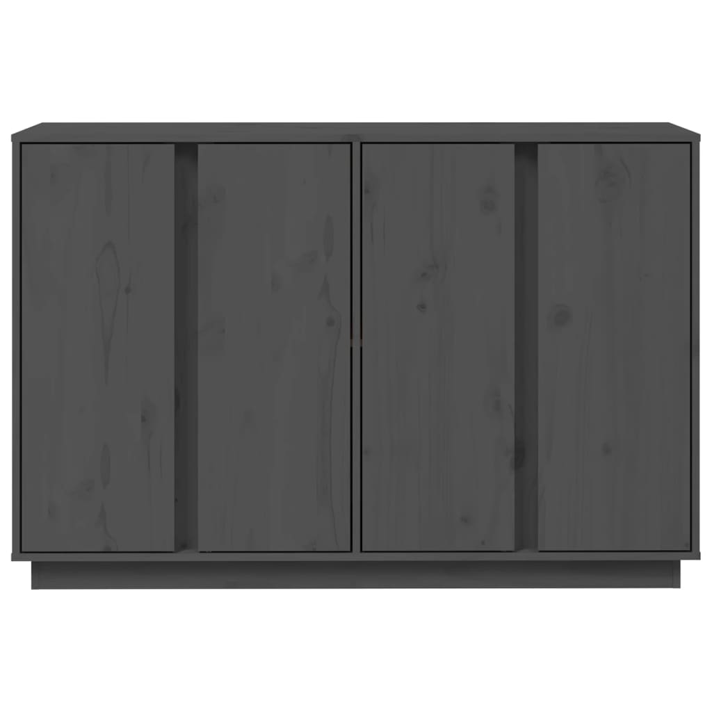 Credenza Grigia 120x35x80 cm in Legno Massello di Pino - homemem39