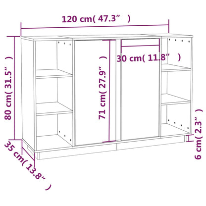 Credenza 120x35x80 cm in Legno Massello di Pino - homemem39