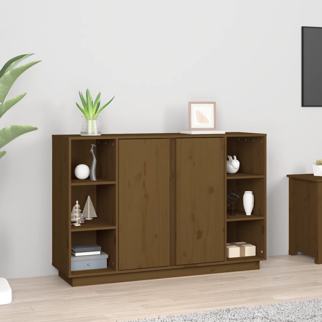 Credenza Miele 120x35x80 cm in Legno Massello di Pino - homemem39