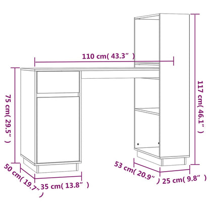 Scrivania Miele 110x53x117 cm in Legno Massello di Pino - homemem39