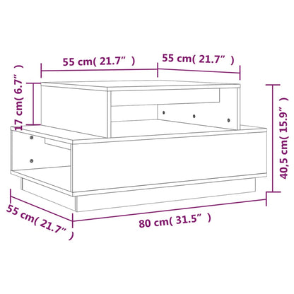 Tavolino da Salotto 80x55x40,5 cm in Legno Massello di Pino - homemem39