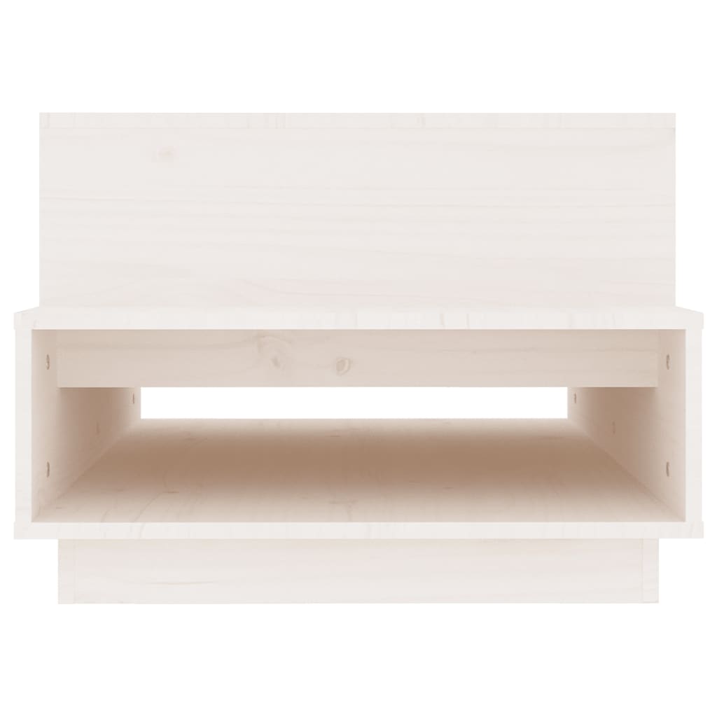 Tavolino da Salotto Bianco 80x55x40,5 cm Legno Massello di Pino - homemem39