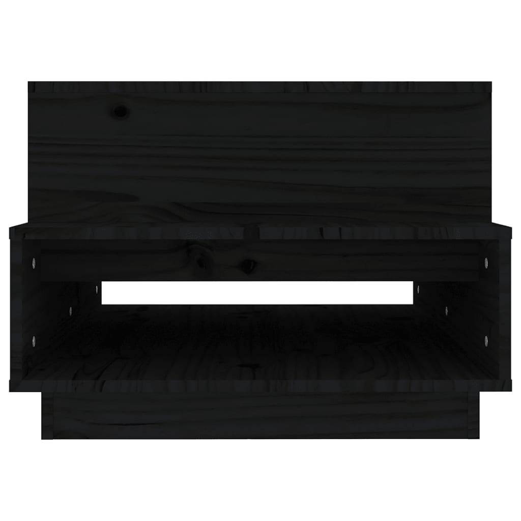 Tavolino da Salotto Nero 80x55x40,5 cm Legno Massello di Pino - homemem39