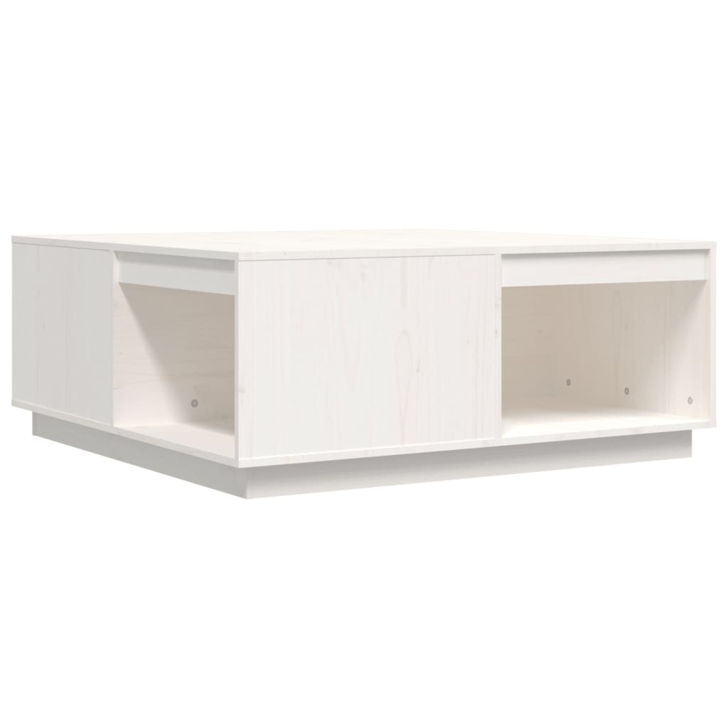 Tavolino da Salotto Bianco100x101x40,5cm Legno Massello di Pino - homemem39