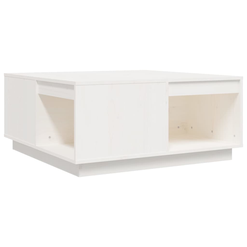 Tavolino da Salotto Bianco 80x81x36,5 cm Legno Massello di Pino - homemem39