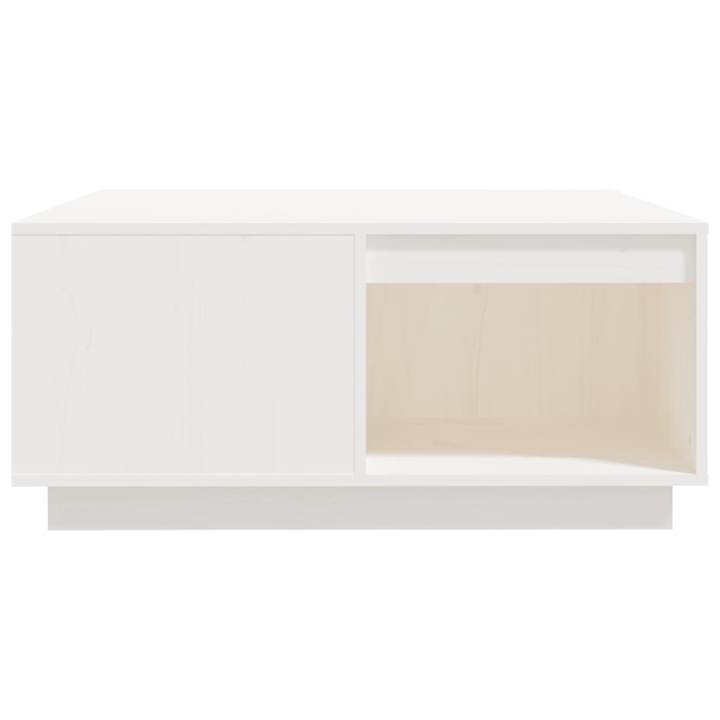 Tavolino da Salotto Bianco 80x81x36,5 cm Legno Massello di Pino - homemem39