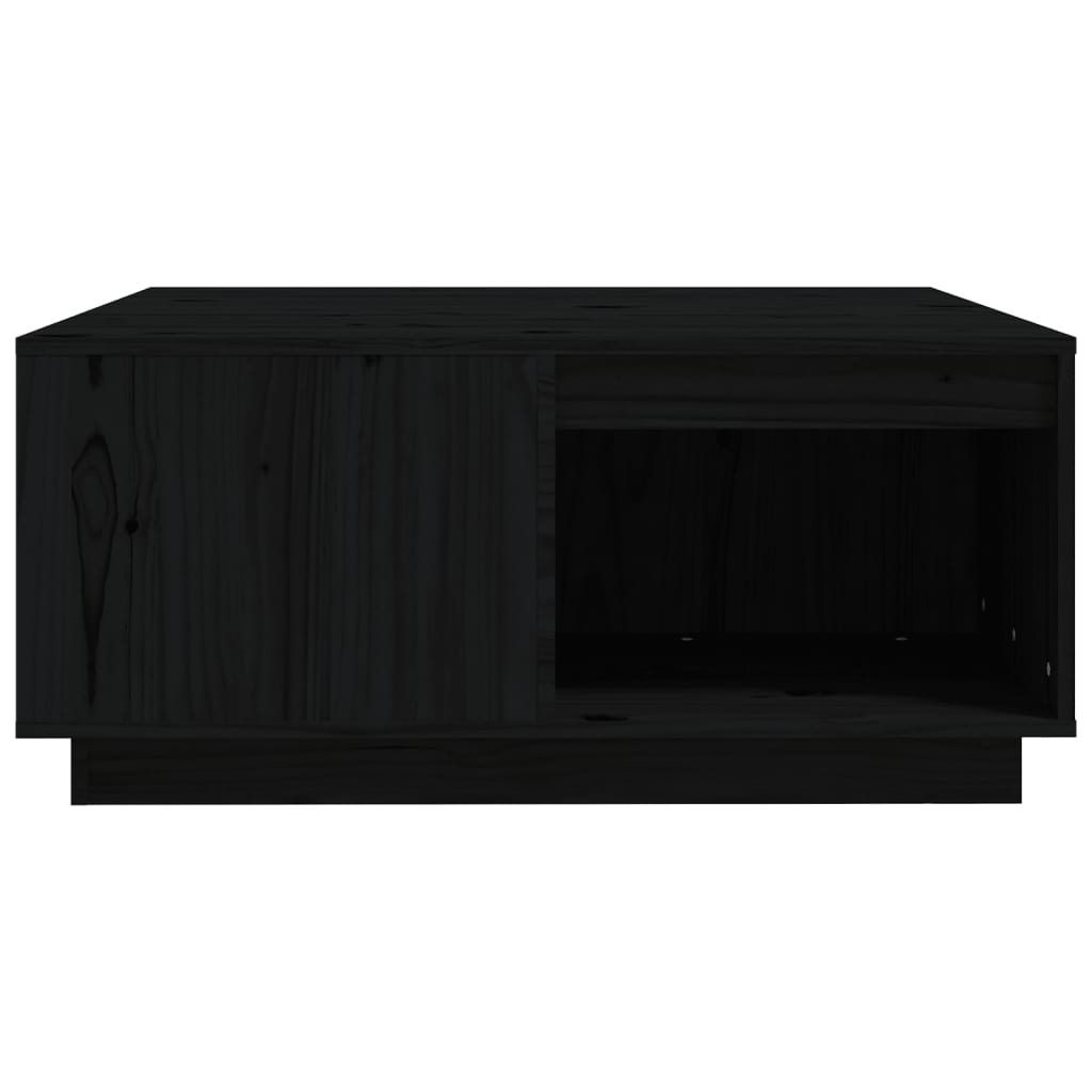 Tavolino da Salotto Nero 80x81x36,5 cm Legno Massello di Pino - homemem39