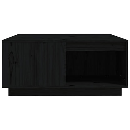 Tavolino da Salotto Nero 80x81x36,5 cm Legno Massello di Pino - homemem39