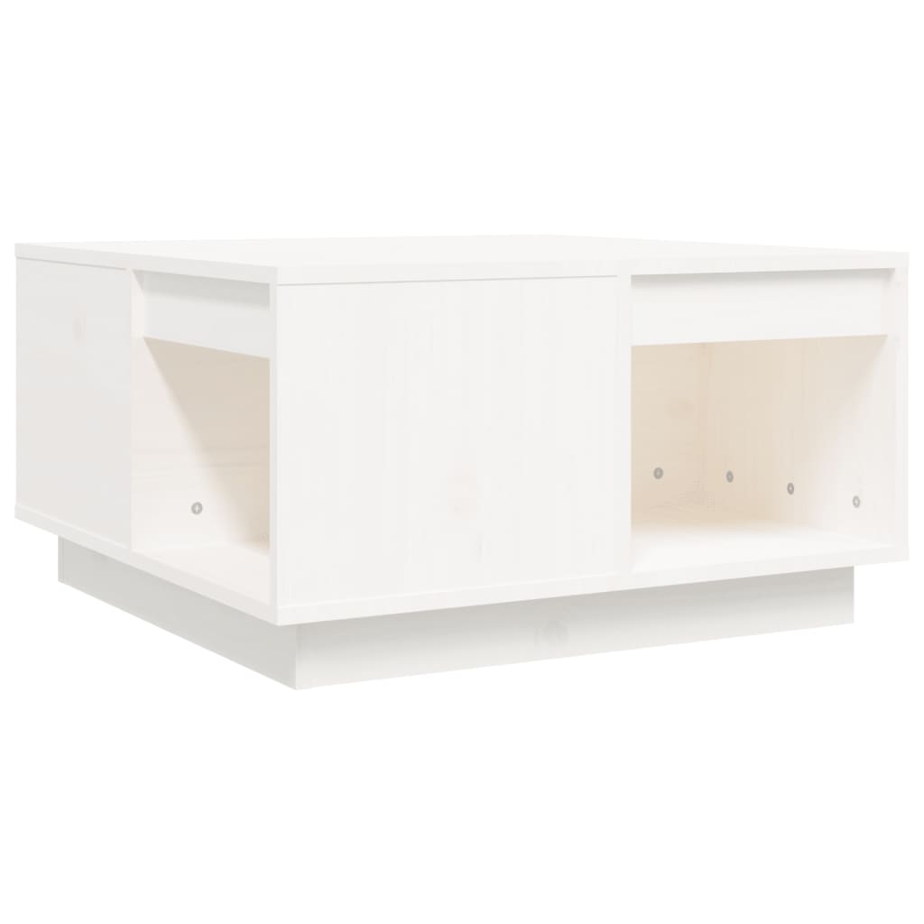 Tavolino da Salotto Bianco 60x61x32,5 cm Legno Massello di Pino - homemem39