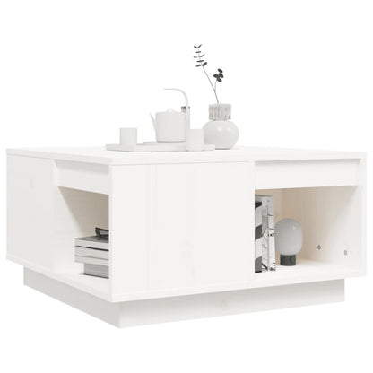 Tavolino da Salotto Bianco 60x61x32,5 cm Legno Massello di Pino - homemem39