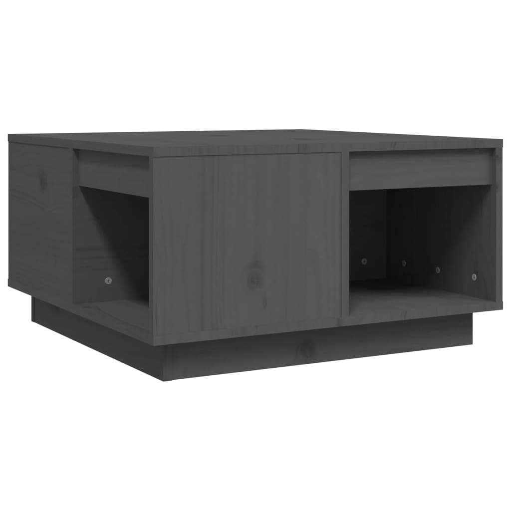 Tavolino da Salotto Nero 60x61x32,5 cm Legno Massello di Pino - homemem39