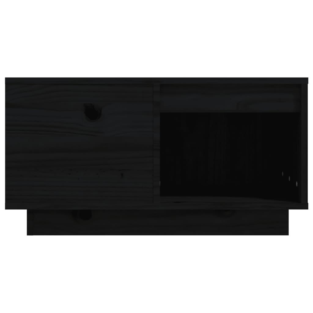 Tavolino da Salotto Nero 60x61x32,5 cm Legno Massello di Pino - homemem39