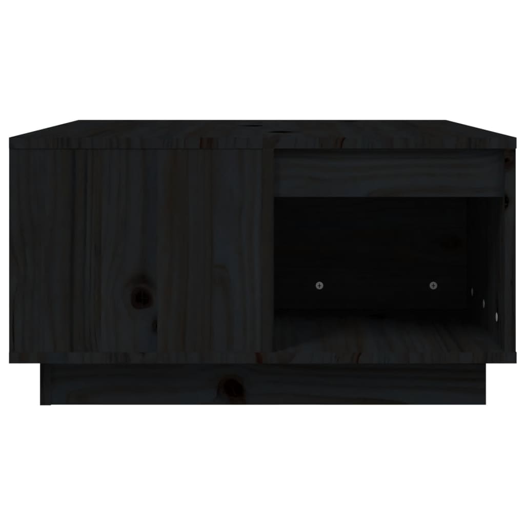 Tavolino da Salotto Nero 60x61x32,5 cm Legno Massello di Pino - homemem39